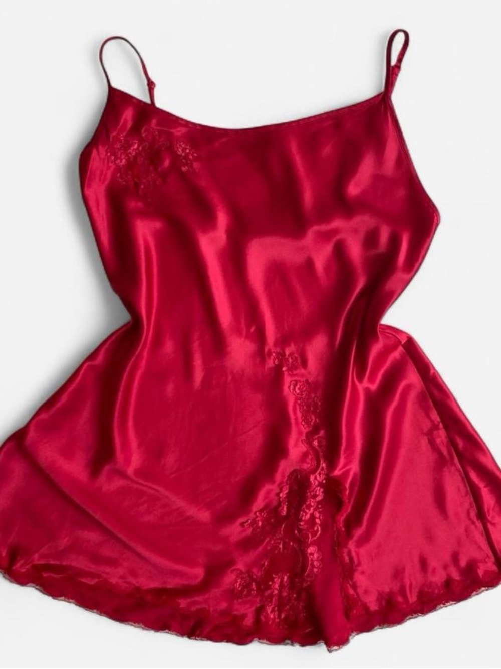Vintage red Victoria’s Secret satin slip dress